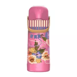 Garrafa Térmica Termolar Magic Pump - Bomba de Pressão, Rosa Decorada, 1L