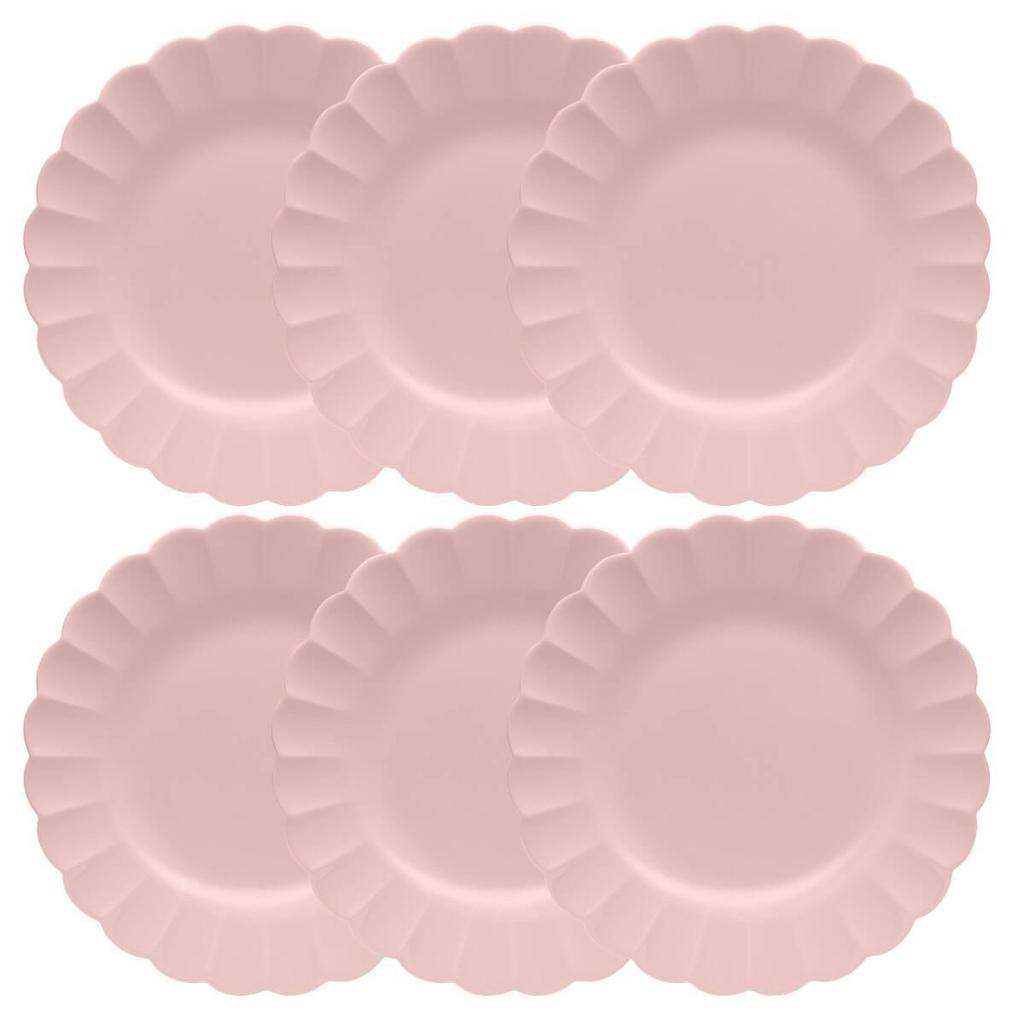 Jogo de 6 Pratos Rasos 27,5cm Oxford Flora Dália