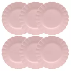 Jogo de 6 Pratos Rasos 27,5cm Oxford Flora Dália