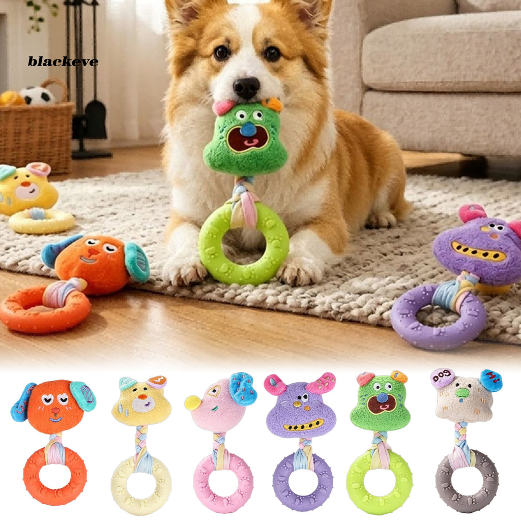 BL-Animal De Pelúcia Macio Com Anel De Mastigar , Brinquedos De Brincar Para Animais De Estimação Em Cor Macaron , Brinq
