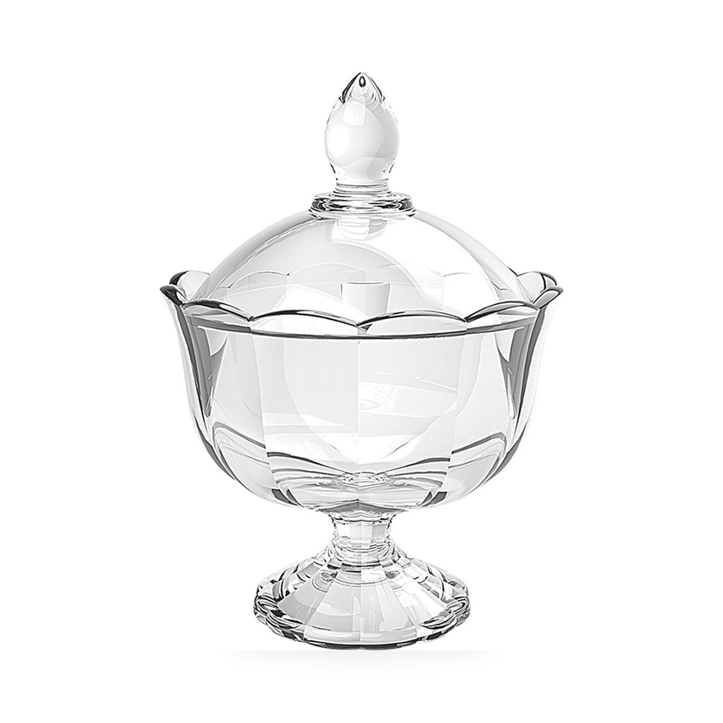 Potiche de Vidro Decorativo com Tampa Peach 17cm Hauskraft Multicores — imagem 2 de 2
