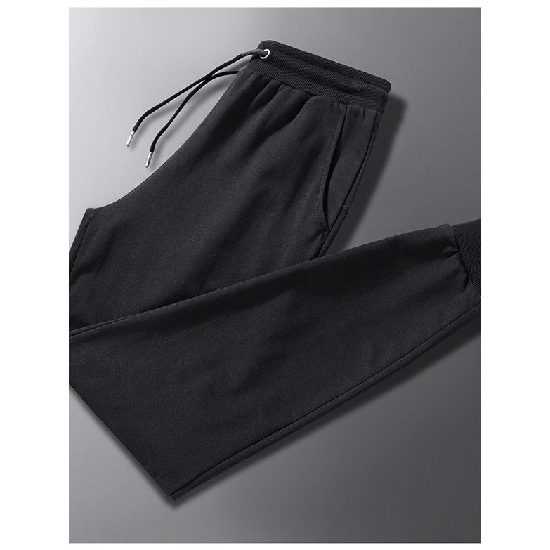 Primavera outono masculino cor sólida pés pequenos soltos calças esportivas All-Match cor básica casual Sweatpants meado