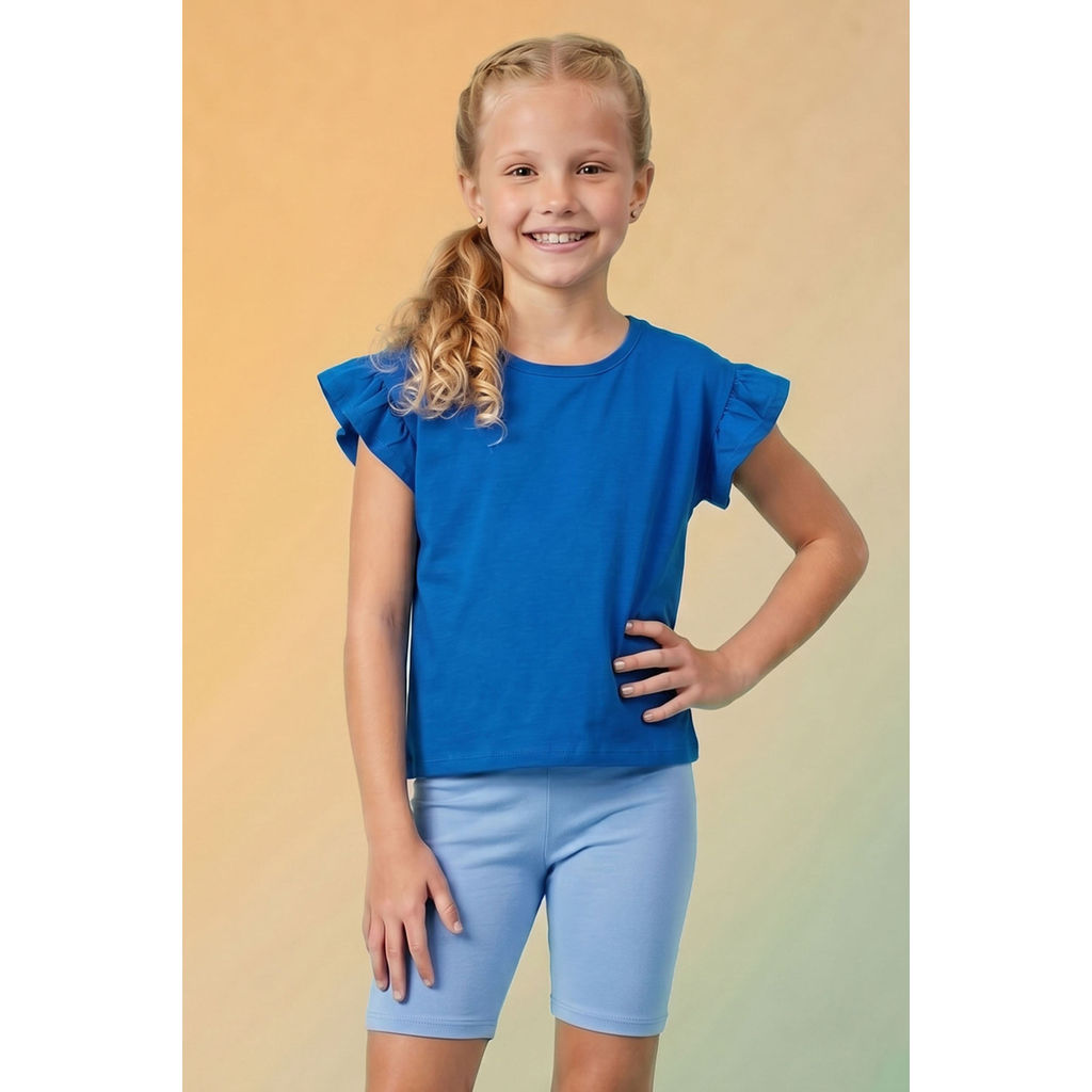 Bermuda Ciclista Básica Infantil Menina Elian Azul