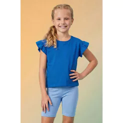 Bermuda Ciclista Básica Infantil Menina Elian Azul