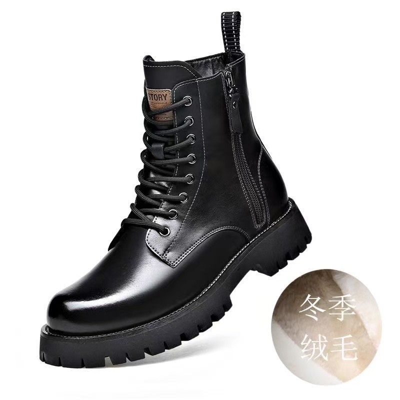 Martin botas masculinas 2026 inverno novo estilo de couro genuíno botas de aumento de sola grossa estilo britânico forro