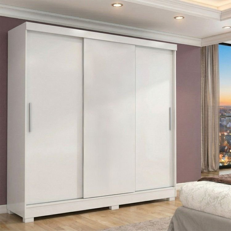 Guarda-Roupa Casal 3 Portas 2 Gavetas Atenas Yescasa Branco