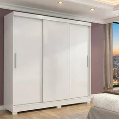 Guarda-Roupa Casal 3 Portas 2 Gavetas Atenas Yescasa Branco