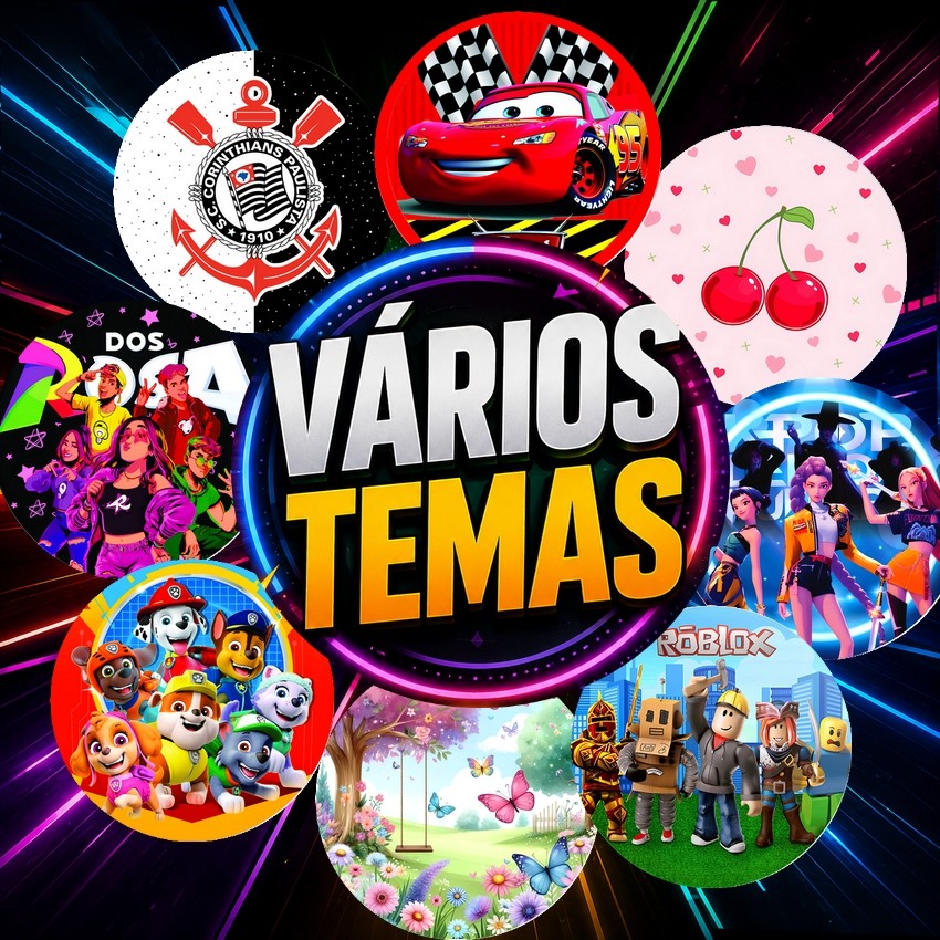 Capa Painel 50 cm Festa Personalizado Sublimado c/ Elástico veste fácil - FAZEMOS TODOS OS TEMAS