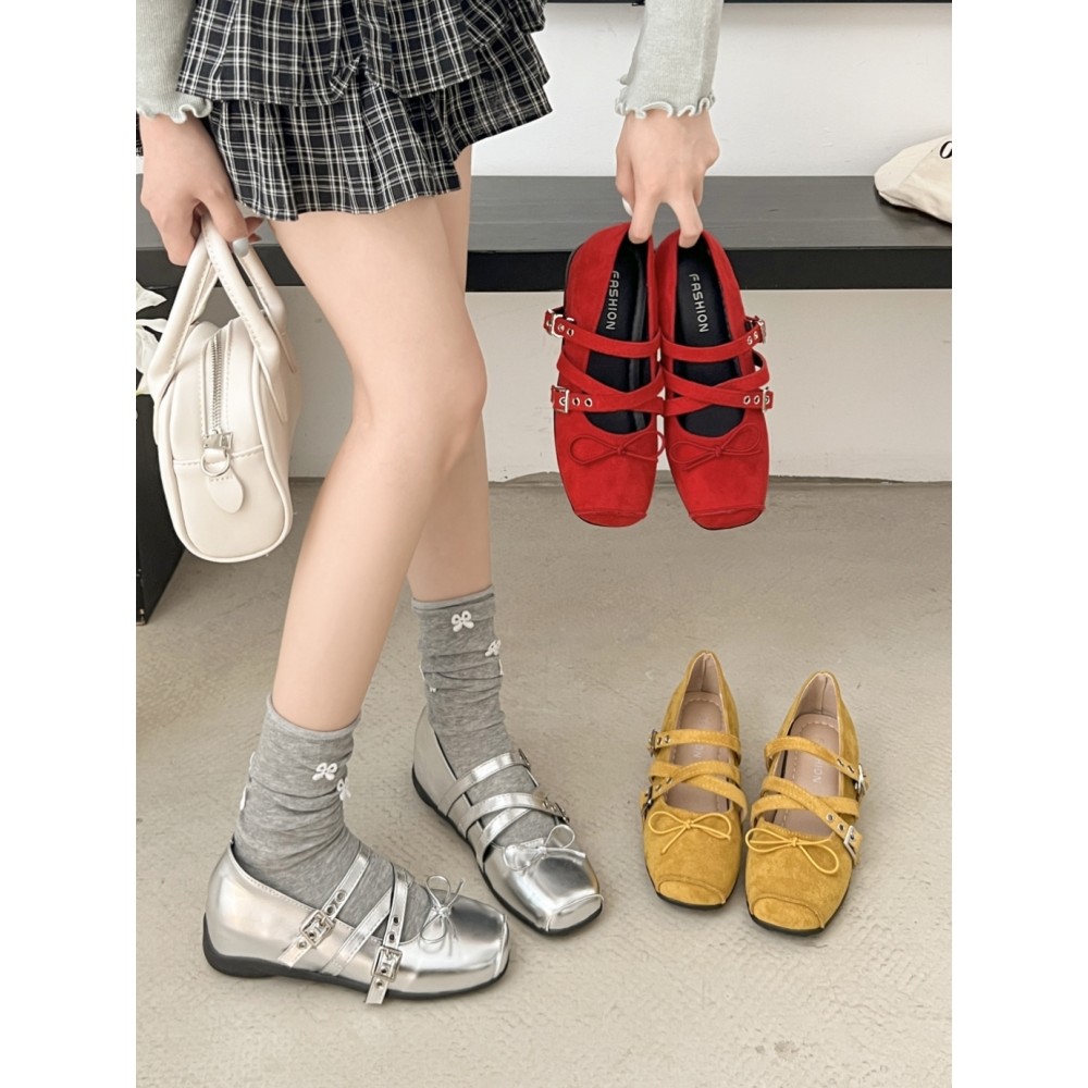 2026 primavera novo estilo sapatos únicos femininos Mary Jane sapatos femininos balé francês pequenos sapatos de couro a