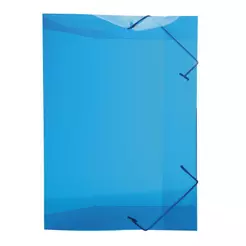 Pasta com aba elástico 1/2 ofício Line transparente azul 0252.C Dello