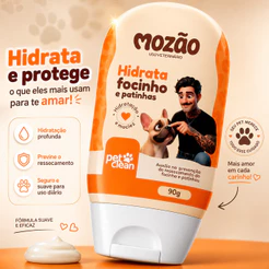 Hidratante de Focinho e Patinhas Cães e Gatos Pet Clean - Mozao Creme Para Pele Pet