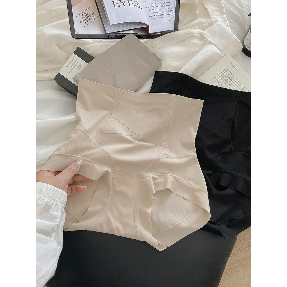 X cintura pequena sensação Nude sem costura roupa interior feminina cintura alta barriga estreita 3D pêssego nádegas est