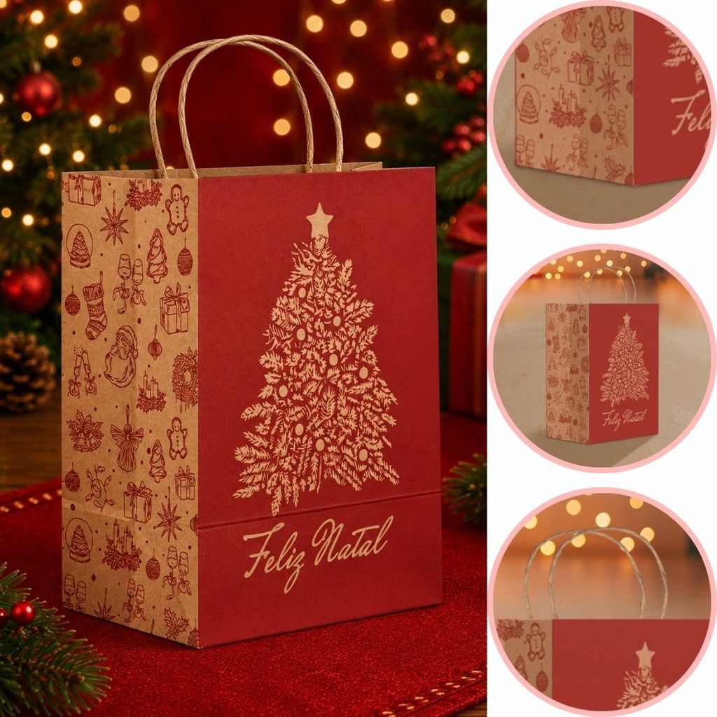 10 SACOLA P/ PRESENTE DE NATAL PP 18X12X25 6289 ( NATAL IDEIA 2026 )