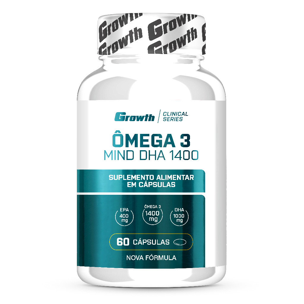 Ômega 3 DHA 1400 60 cáps - Growth Supplements - Sem Sabor