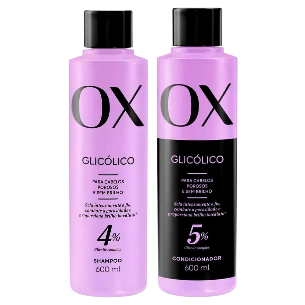 Kit OX Glicólico Shampoo 600ml + Condicionador 600ml