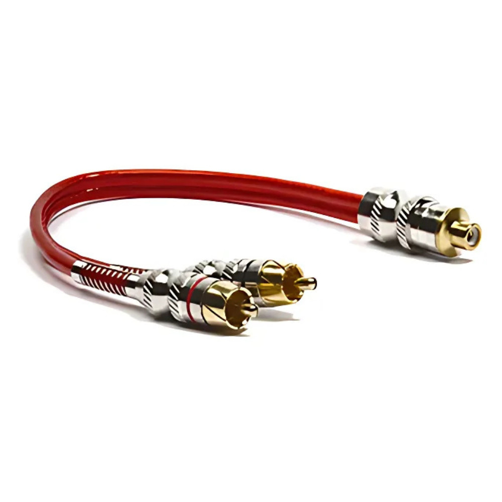 Cabo Audio Y 1fx2m Nwt Profissional Blindado Vermelho 20cm [F133]