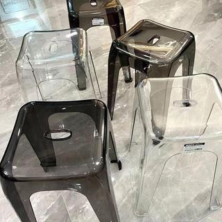 Banqueta de plástico transparente transparente doméstica espessada banco baixo empilhável cristal banco alto acrílico mo