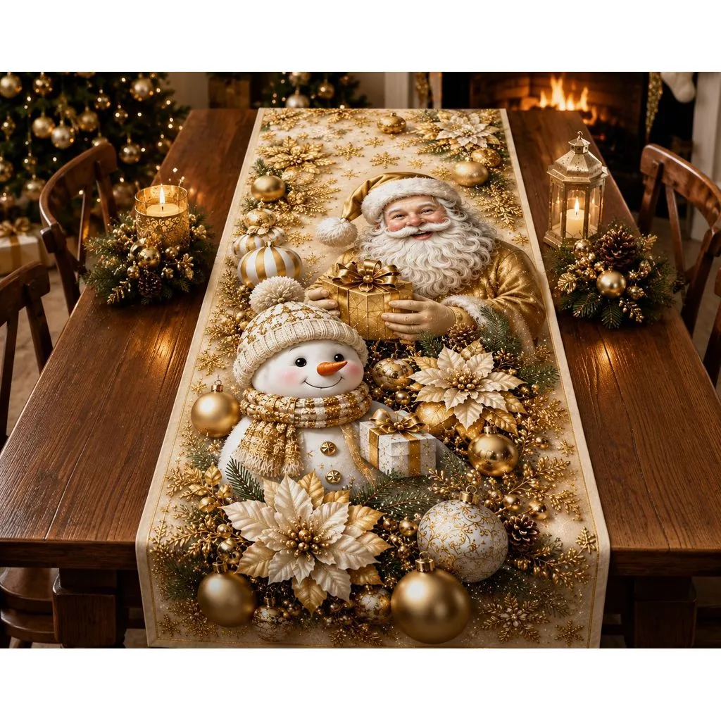 Caminho de Mesa 1,30x50 Decoração P/ Natal Mesa Posta Decoração Natalina Cozinha Sala Enfeite Natal — imagem 1