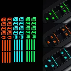 Adesivo De Botão Luminoso De Carro , Com Interruptor De Elevador , Adesivos Internos De Carros , Acessórios Automo