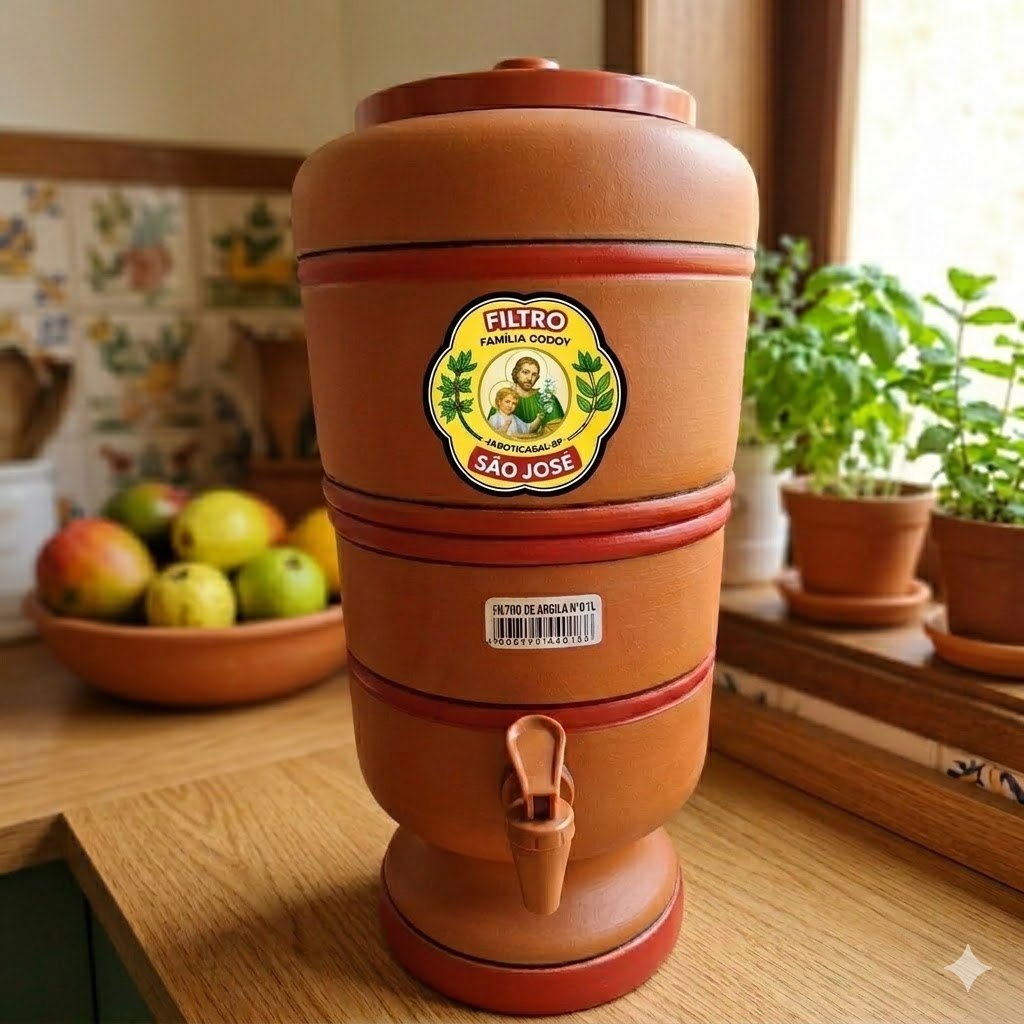 Filtro de Barro São José 6 Litros (3L Superior + 3L Inferior) Água Pura e Natural · foto 2