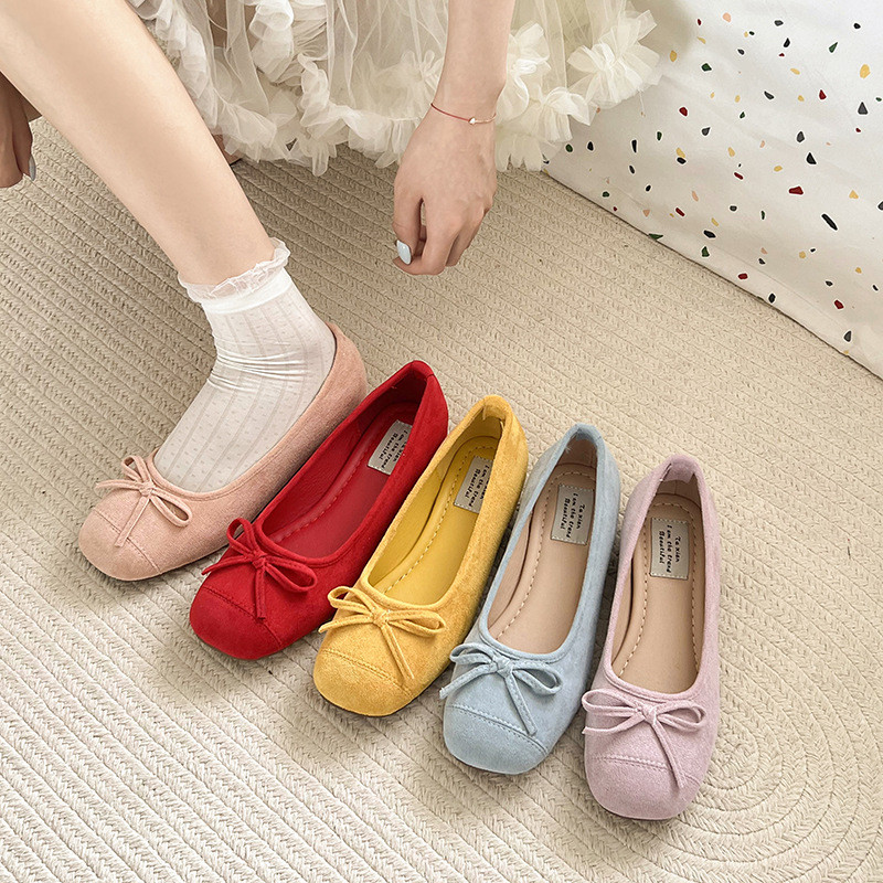 Borboleta Xiaoxiang estilo sapatos femininos Ballet sapatos planos sola macia francês Retro noite vento colher sapatos s