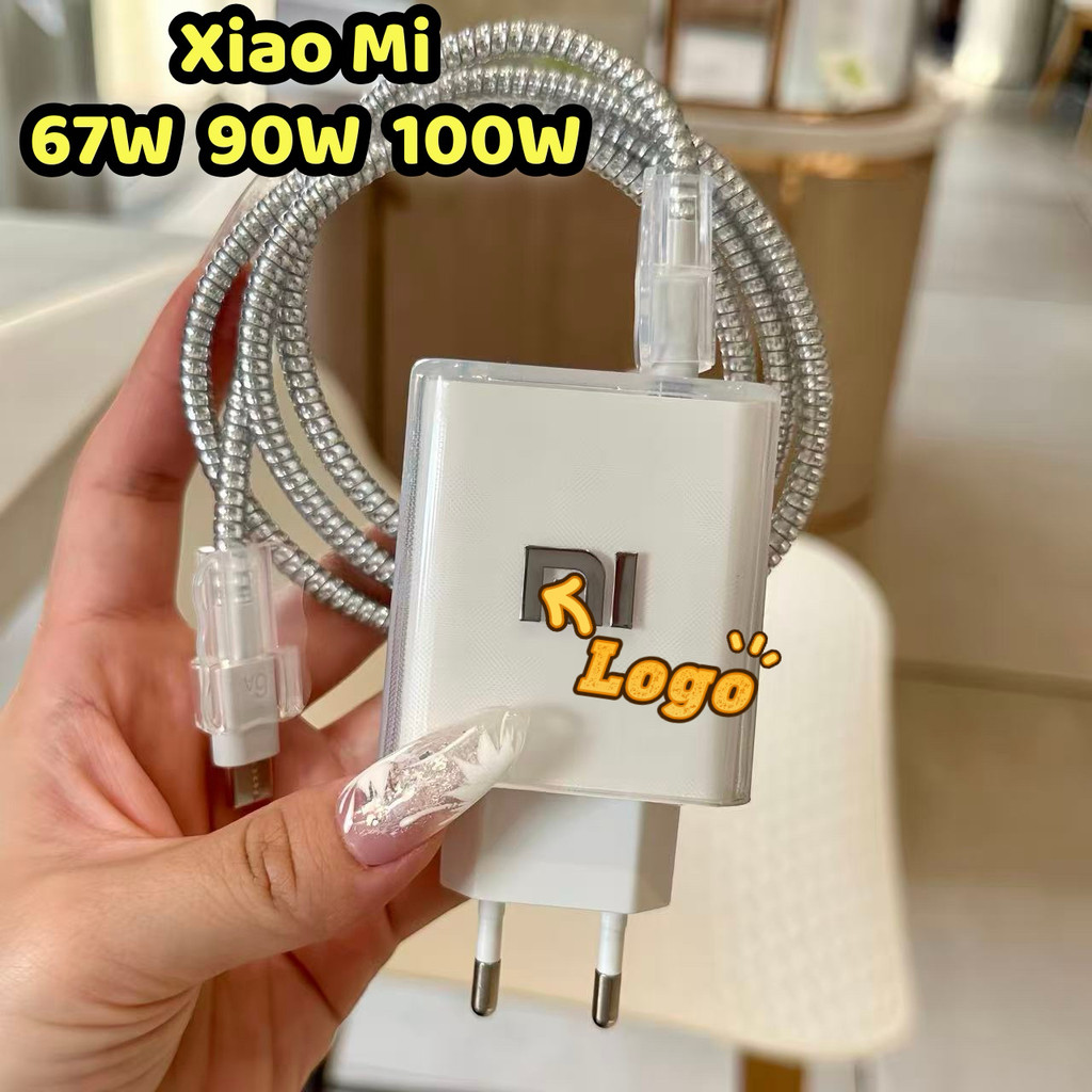 Capa Protetora para Carregador Xiaomi 67W/90W100W, Protetor de Cabo de Dados Branco, Resistente a Arranhões e Sujeira