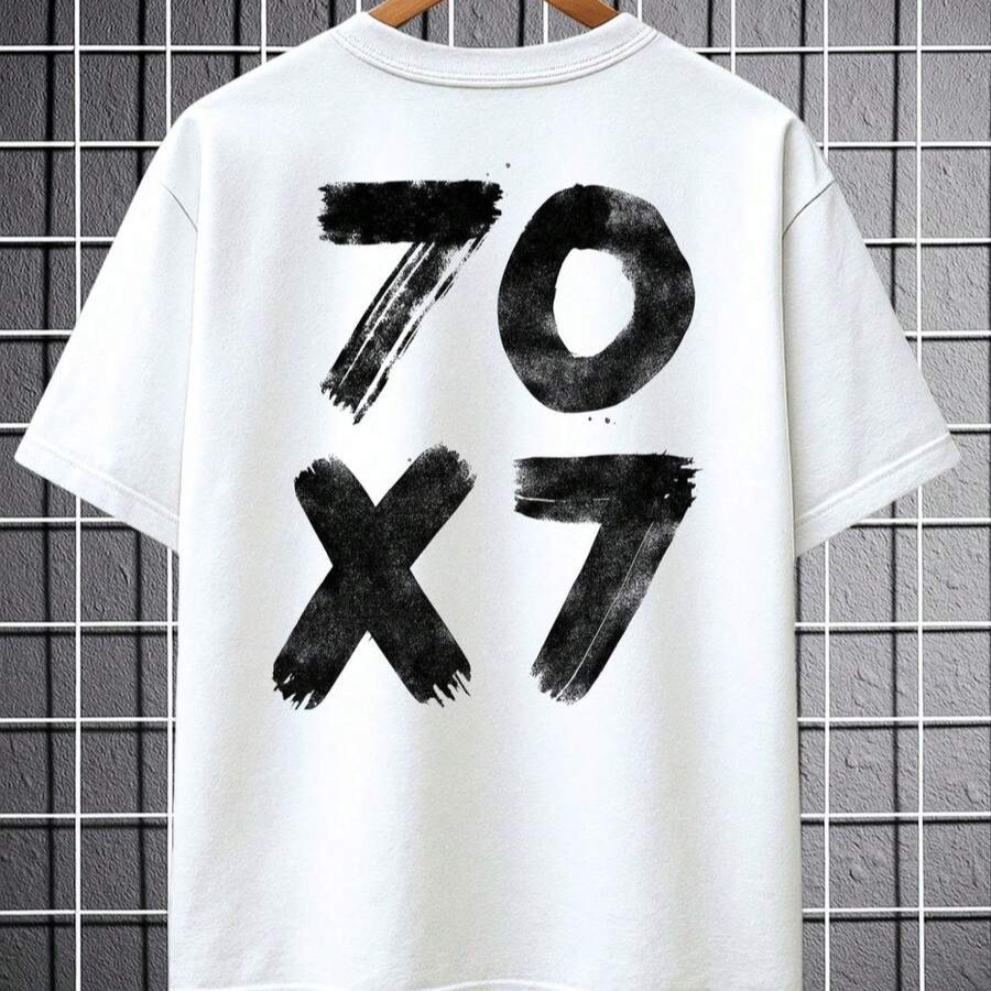 Camiseta Cristã Perdoe 70x7 Catolica Evangelica Camisa Blusa Unissex Masculino Feminino Streetwear Lançamento Plus Size
