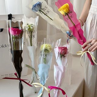 Tanabata sereia único ramo saco buquê papel de embrulho flores opp celofane embrulho flor papel tenda diy arte Floral