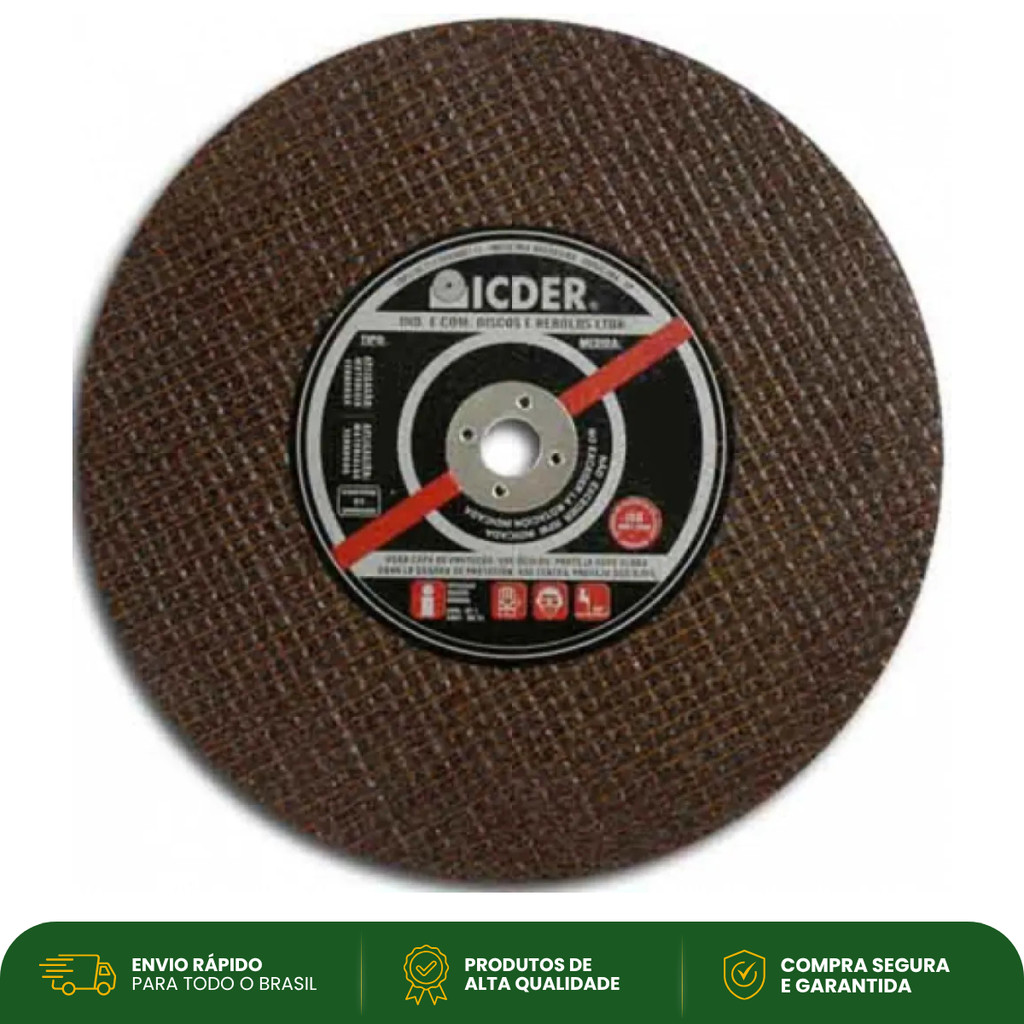 Disco de Corte Icder 16 x 3/16 x 1 Pol 2 Telas RA003C00064 Para Metal