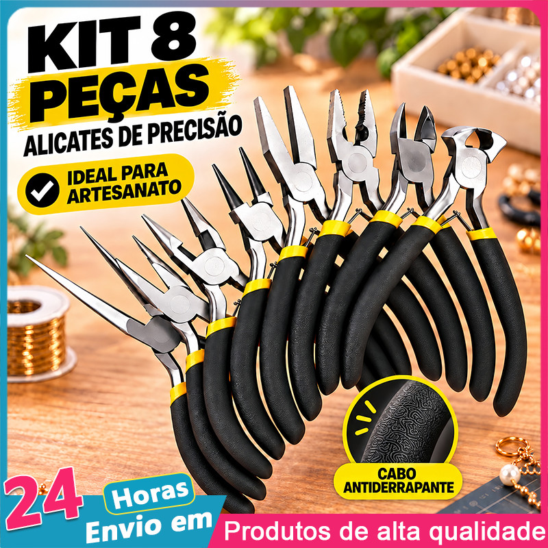 Kit 8 Mini Alicates para Corte Eletrônico, Artesanato e Bijuterias