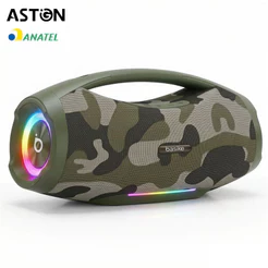 basike Caixa de Som Sem Fio Basike 160W Bluetooth 5.4 RGB Bateria 10000mAh TWS IPX6