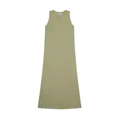 Vestido Midi Feminino Comfy Com Fenda Marialícia Verde