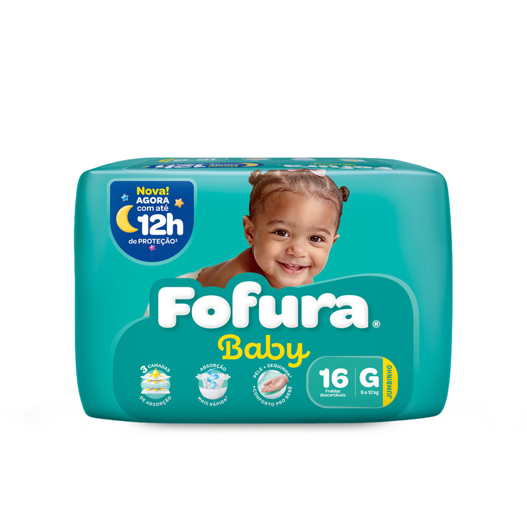 Fralda Descartável Fofura Baby Jumbinho G com 16 Unidades