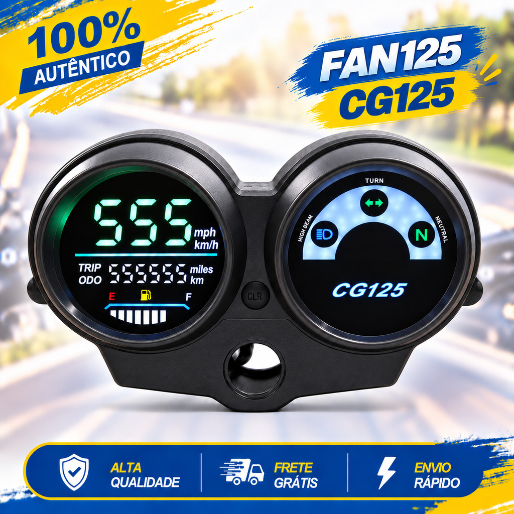 Painel Digital LED Velocímetro Honda CG125 2000-2008 Fan 125 2009-2013 Titan 125 2013