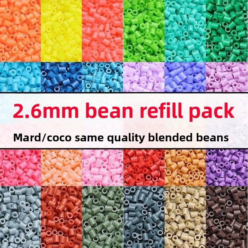 Recarga De Contas De Fusíveis DIY 1000 Unidades 2.6 Mm-Artesanais Ensacadas Para Quebra-Cabeça 3D Perler Hama
