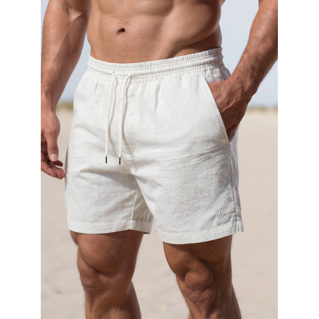 Kit 3 Bermudas Masculinas Linho Elastano Praiana Confortável Verão — Mimoê