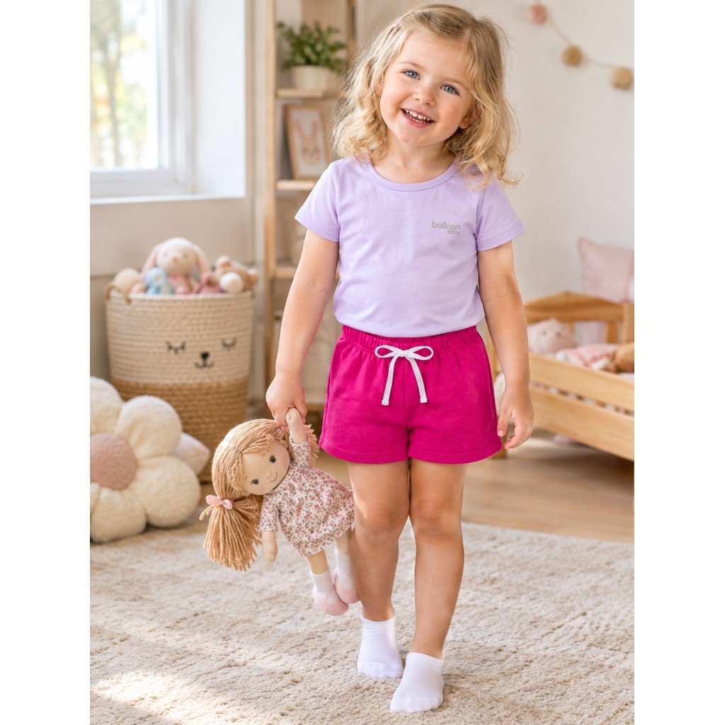 Kit Feminino Infantil 8 Peças Roupa Básica Menina Verão Conjunto Liso Algodão Tamanho 1 ao 14 — imagem 2 de 2