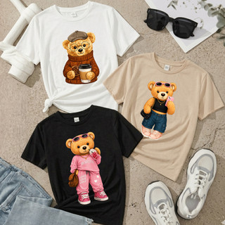 Kit 3 Camisetas Feminina Ursinho Teddy Bear Fashion Estilo Minimalista 100% Algodão
