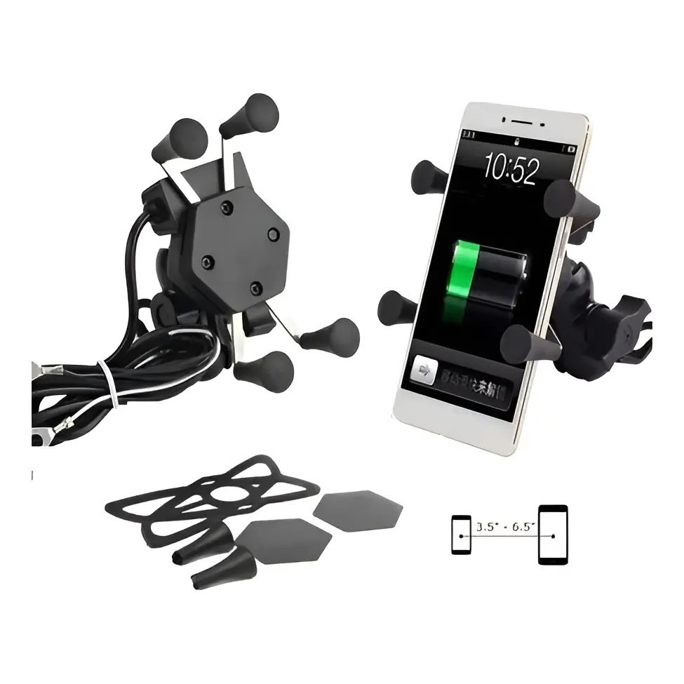 Suporte Celular Moto Universal com Carregador USB Resistente à Água
