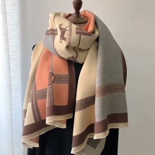 Cachecol de Caxemira de Inverno para Mulheres, Estampa Luxuosa, Xale Feminino, Cachecol Grosso e Quente, Presente, Cache