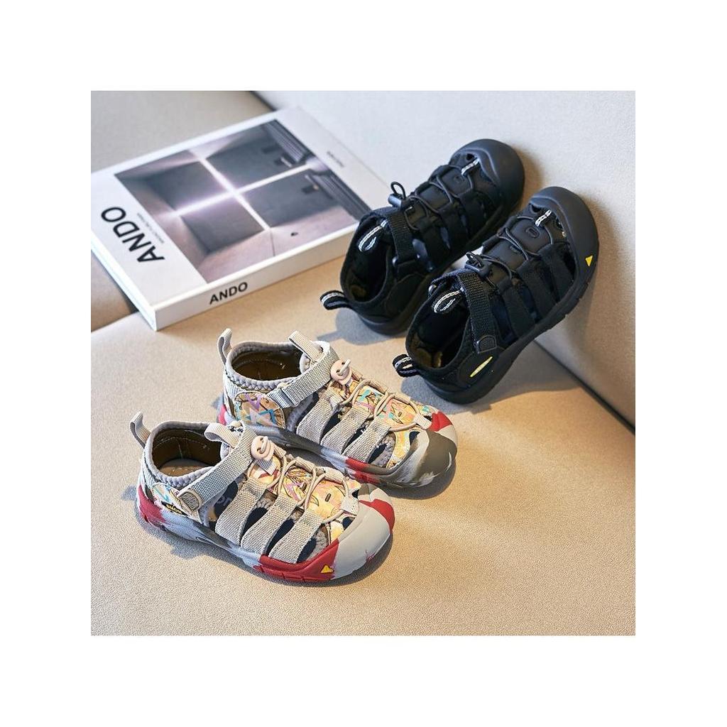 Crianças sandálias 2026 novo estilo meninos sapatos Baotou sola macia meninas sandálias esportivas estilo verão médio gr