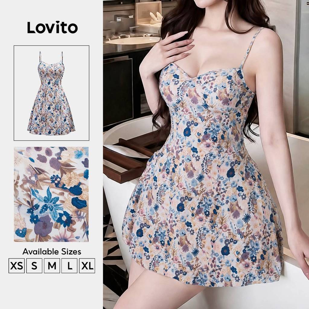Lovito Vestido Casual Vestido Primavera/verão Feminino DRK9P1D416