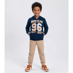 Conjunto Moletom Menino Jaqueta E Calça Kappes Azul