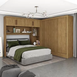 Guarda-Roupa Casal Modulado 4 Portas Santiago 3 Portas 5 Gavetas Marrom/Cinamomo Cinamomo