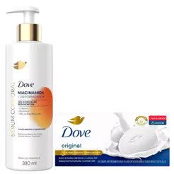 Kit Dove Sérum Corporal Niacinamida 380ml + Sabonete Barra Original 90g - 6 Unidades