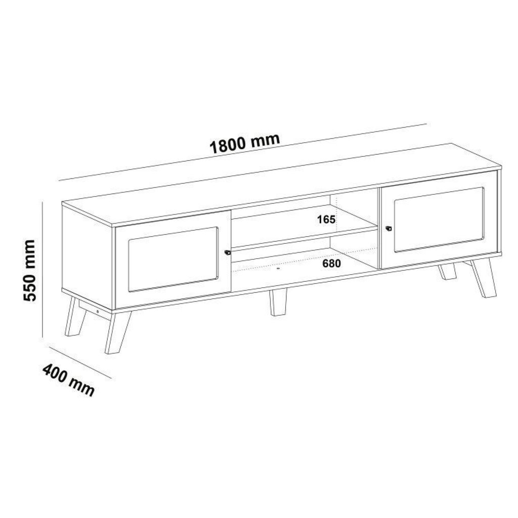 Kit 3 Peças com Rack para TV até 75 Polegadas Buffet e Mesa de Centro Memphis Saara Artely Bege · foto 2