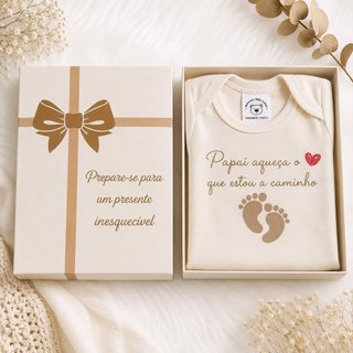 Caixinha Revelação de Gravidez com Body Personalizado – Presente para Anunciar a Chegada do Bebê