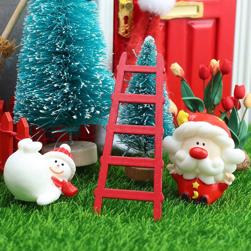 Natal neve paisagismo diy decoração Material Santa boneco de neve árvore de natal Elk Micro paisagem pequenos ornamentos