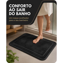 Tapete de Espuma com Memória em Veludo Coral - Cinza