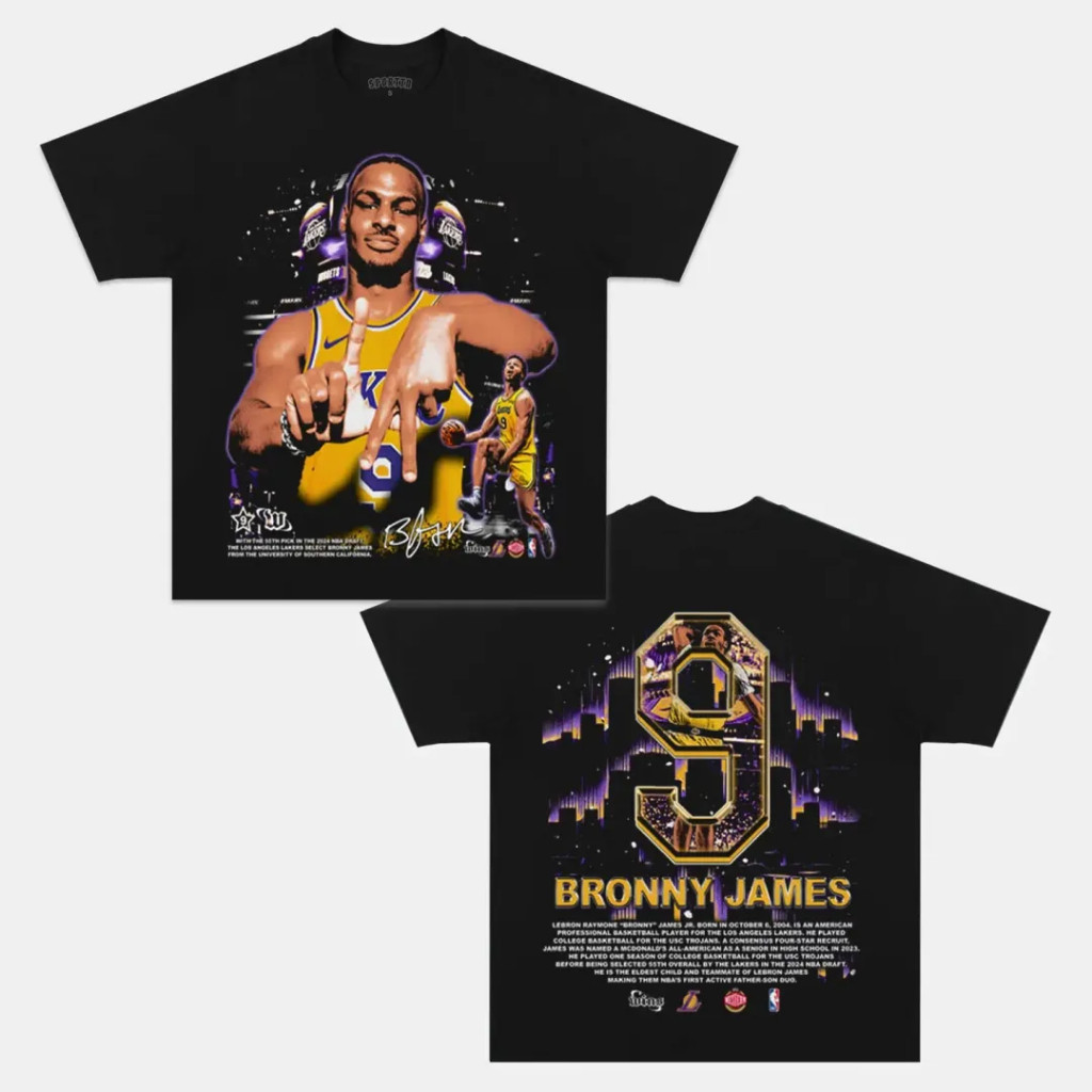 [Camiseta Premium em Algodão Puro]HYP Básica e Oversized Basquete Basketball LeBron Bronny James Várias Estampas